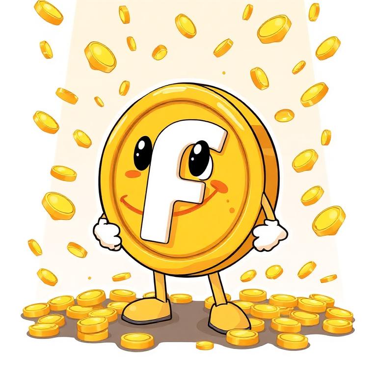 Fartecoin standing in a rain of gold coins